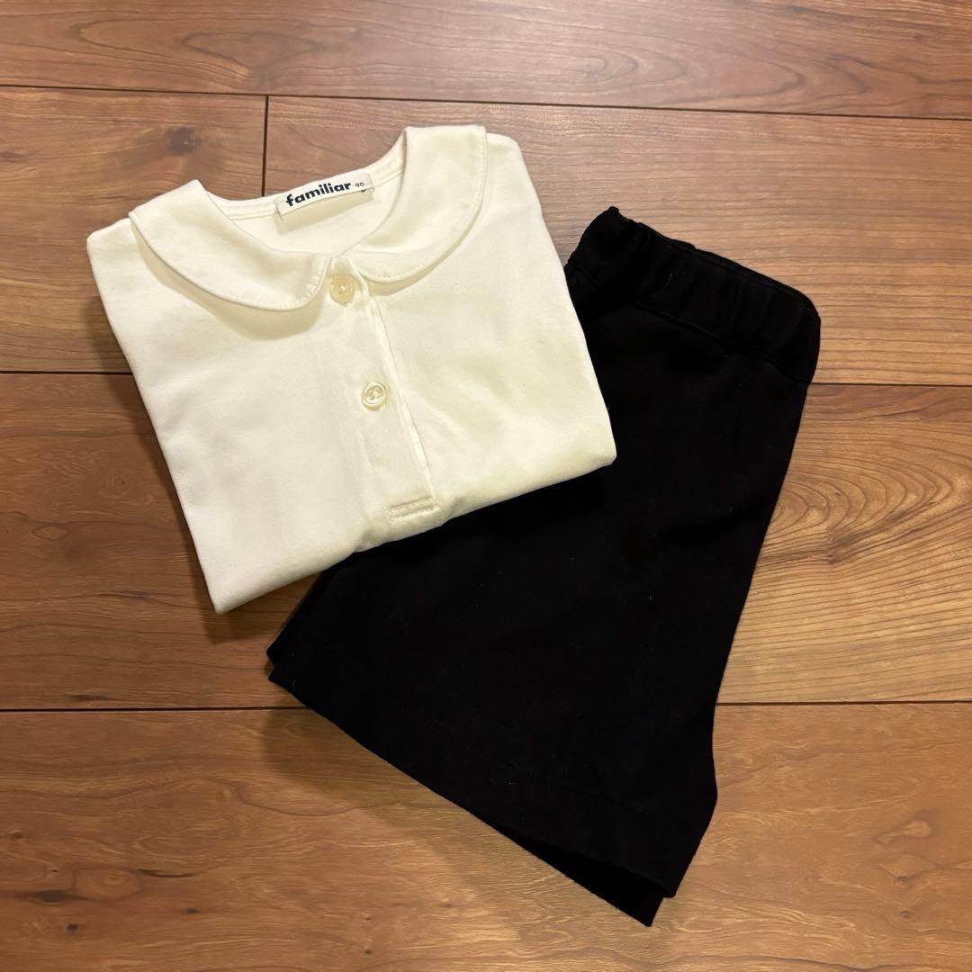 【美品】 familiar お受験 運動考査 女の子 ポロシャツ キュロット