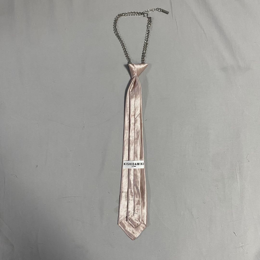 KISHIDAMIKI チェーンタイ　ライトピンク　ネクタイ