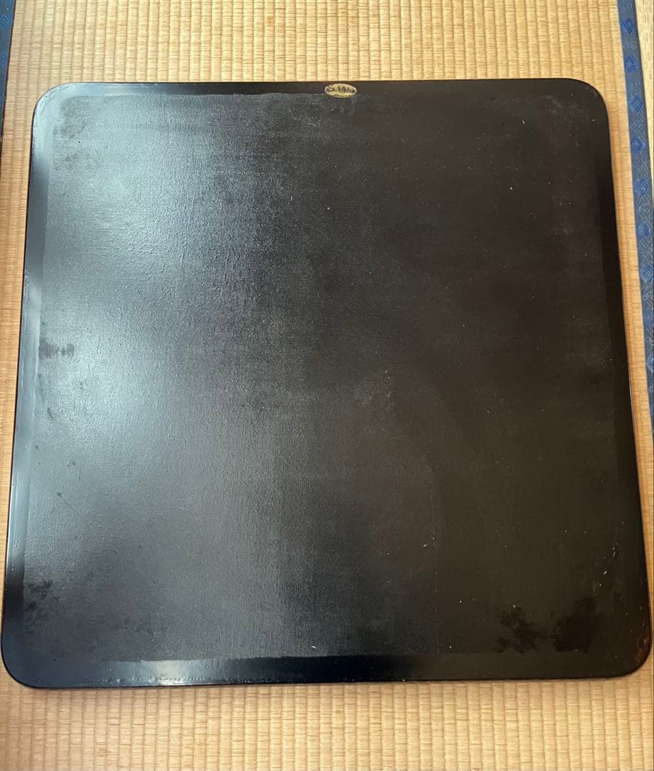 漆器の四角い大型盆76x76cm(総推朱)