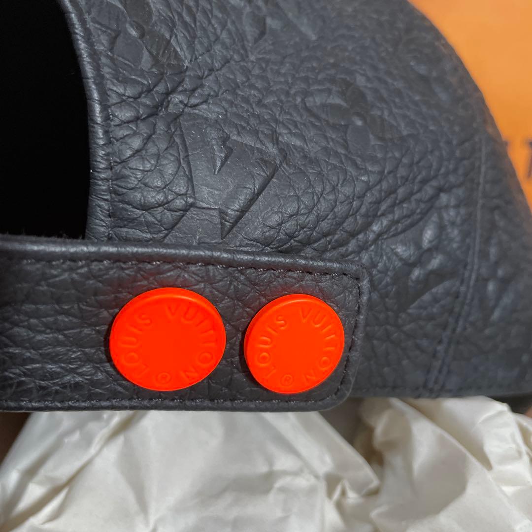 ルイヴィトン　レザーキャップ　メンズ　ブラック