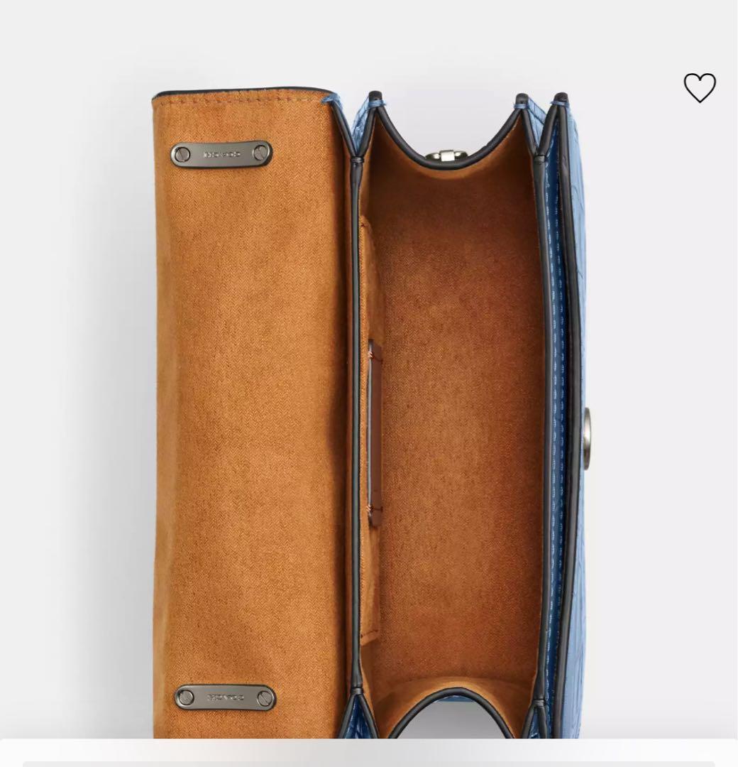 COACH ライトブルー クロコダイル風 バッグ