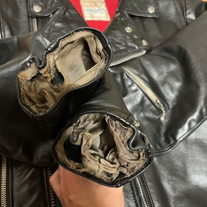 ルイスレザー　ヴィンテージ　ブロンクス　 70s スクエアタグ　ツイントラック