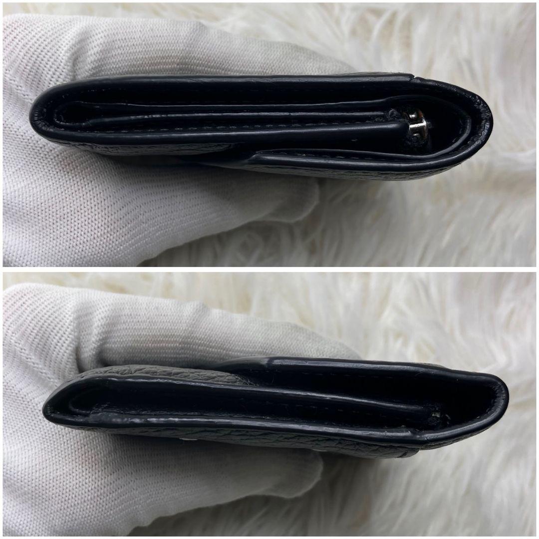【極美品】メゾンマルジェラ 4ステッチ 三つ折り財布 レザー 黒 ユニセックス
