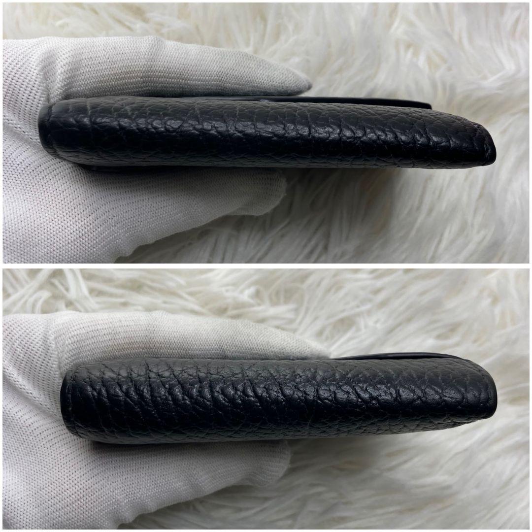 【極美品】メゾンマルジェラ 4ステッチ 三つ折り財布 レザー 黒 ユニセックス