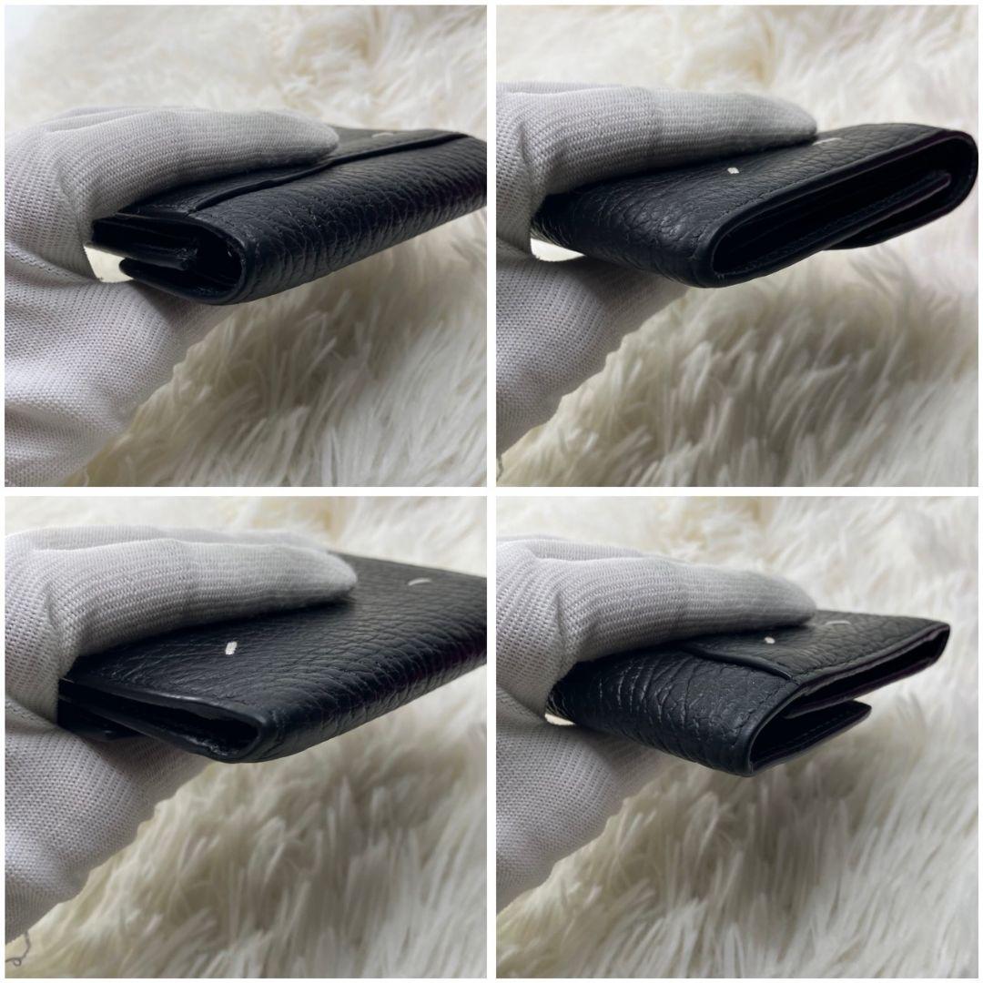 【極美品】メゾンマルジェラ 4ステッチ 三つ折り財布 レザー 黒 ユニセックス