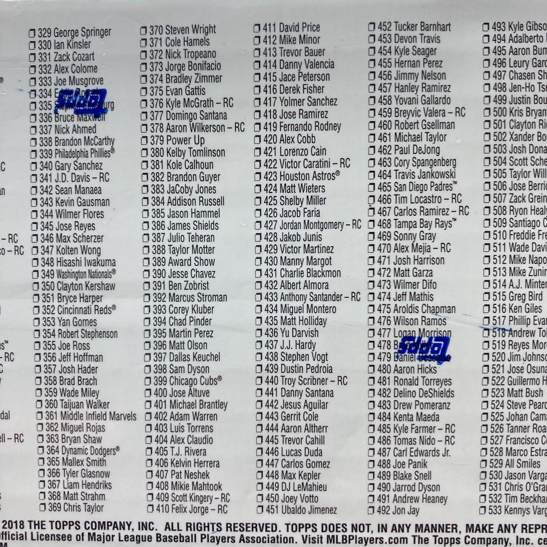 Topps メジャーリーグ 野球カード コンプリートセット2018年 大谷翔平