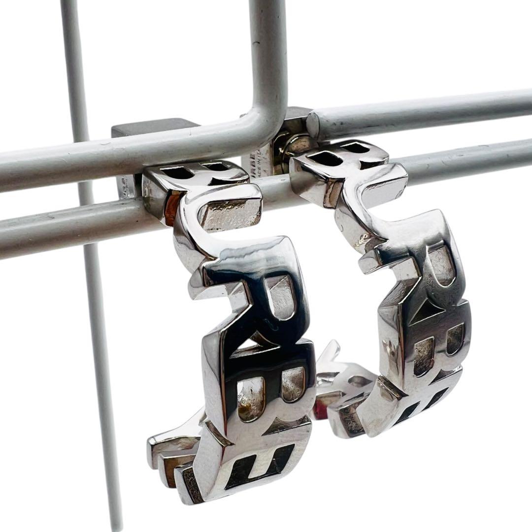 超美品✨バーバリーロンドン　フープ　ピアス　イタリー製　ロゴ