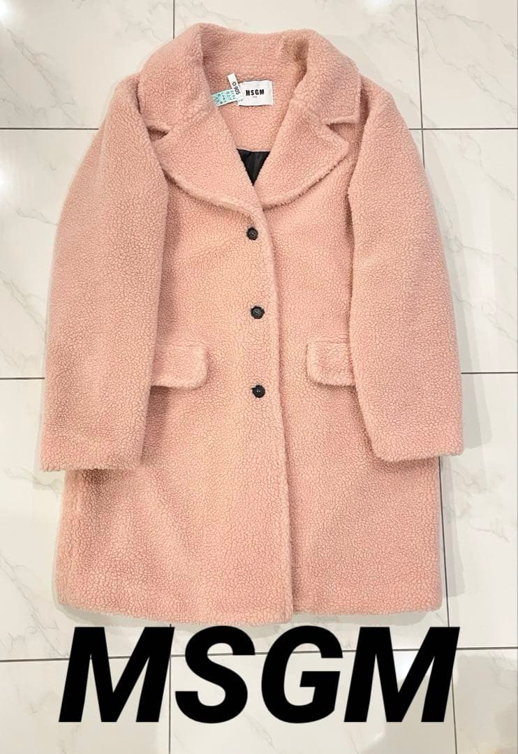 MSGM ボア生地コート　ピンク
