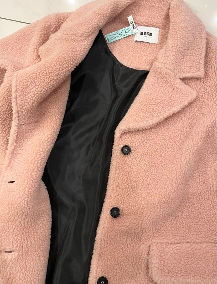 MSGM ボア生地コート　ピンク