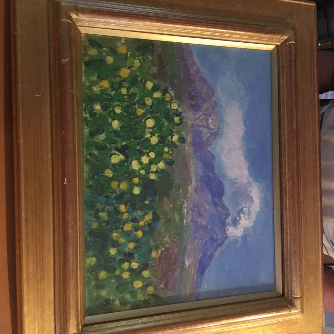 絵画 音羽秀也画伯 夏みかんのある桜島　#桜島