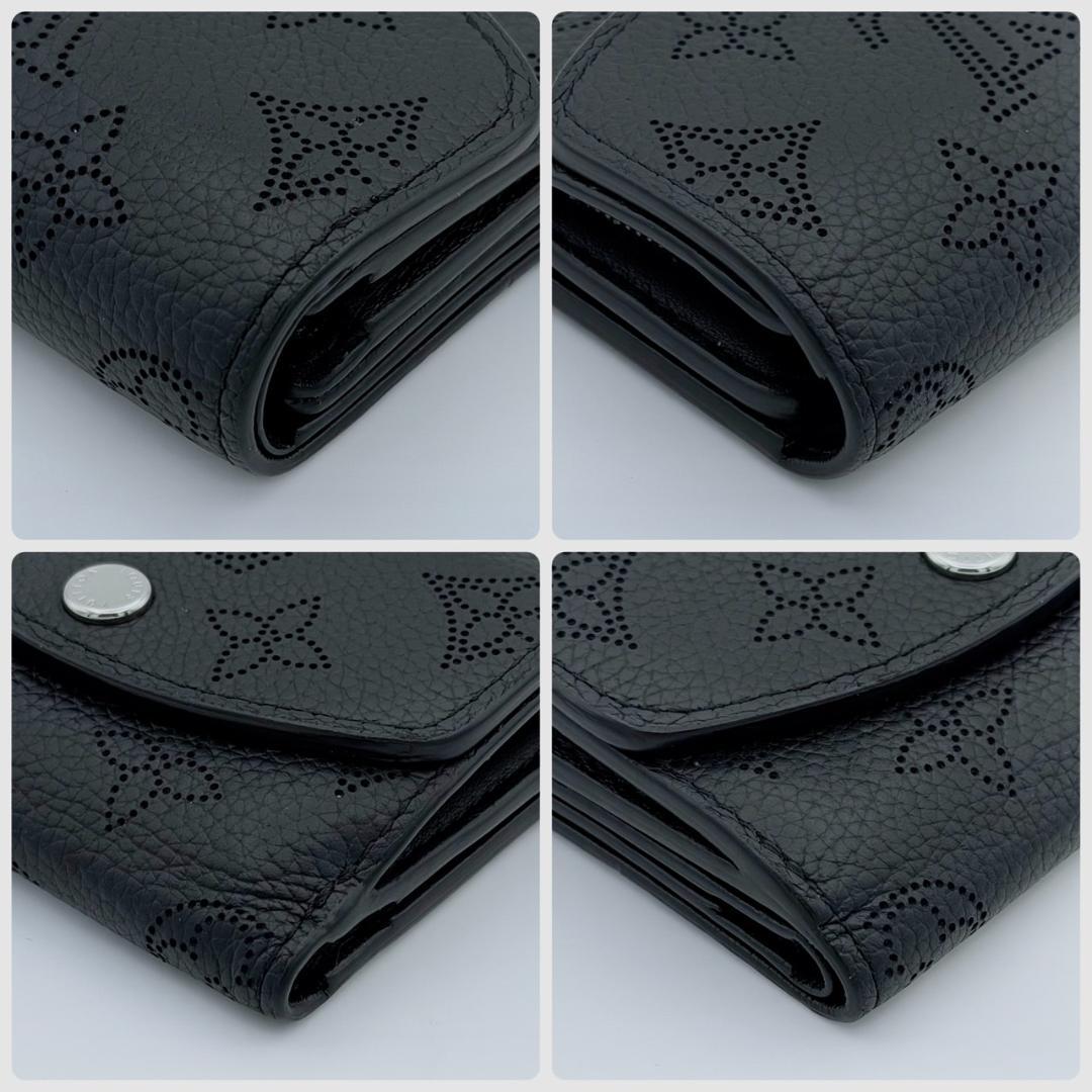 ルイヴィトン マヒナ ポルトフォイユ イリス XS 三つ折り財布 ブラック