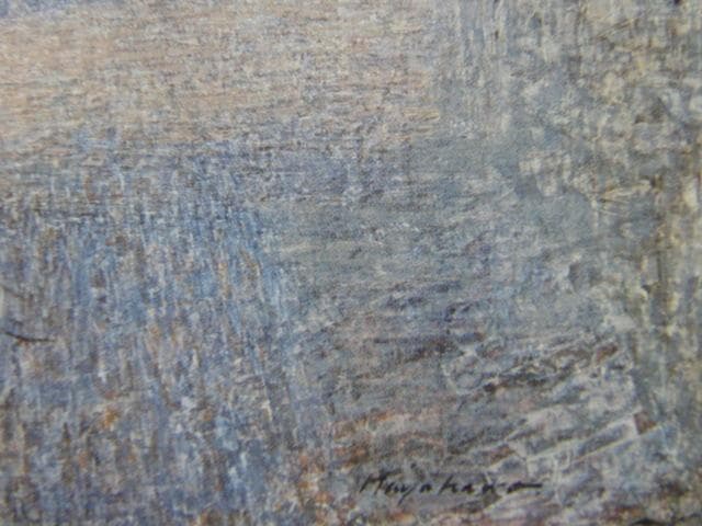 早川俊二、青い服の少女、希少な額装用画集より、新品高級額装付、状態良好