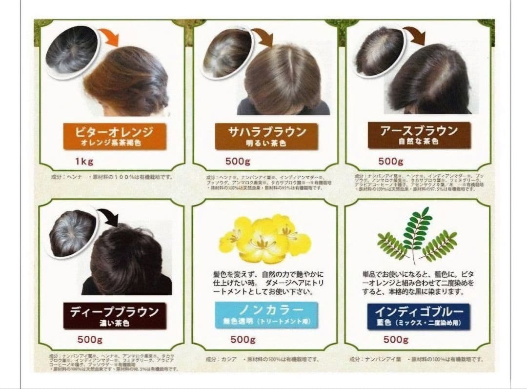 【新品】サハラブラウン オーガニータ グリーンノートヘナ500g