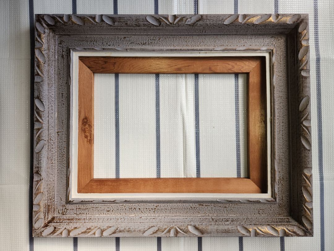 油彩額縁とフレームのセット　サイズ　P8　中古　レトロ