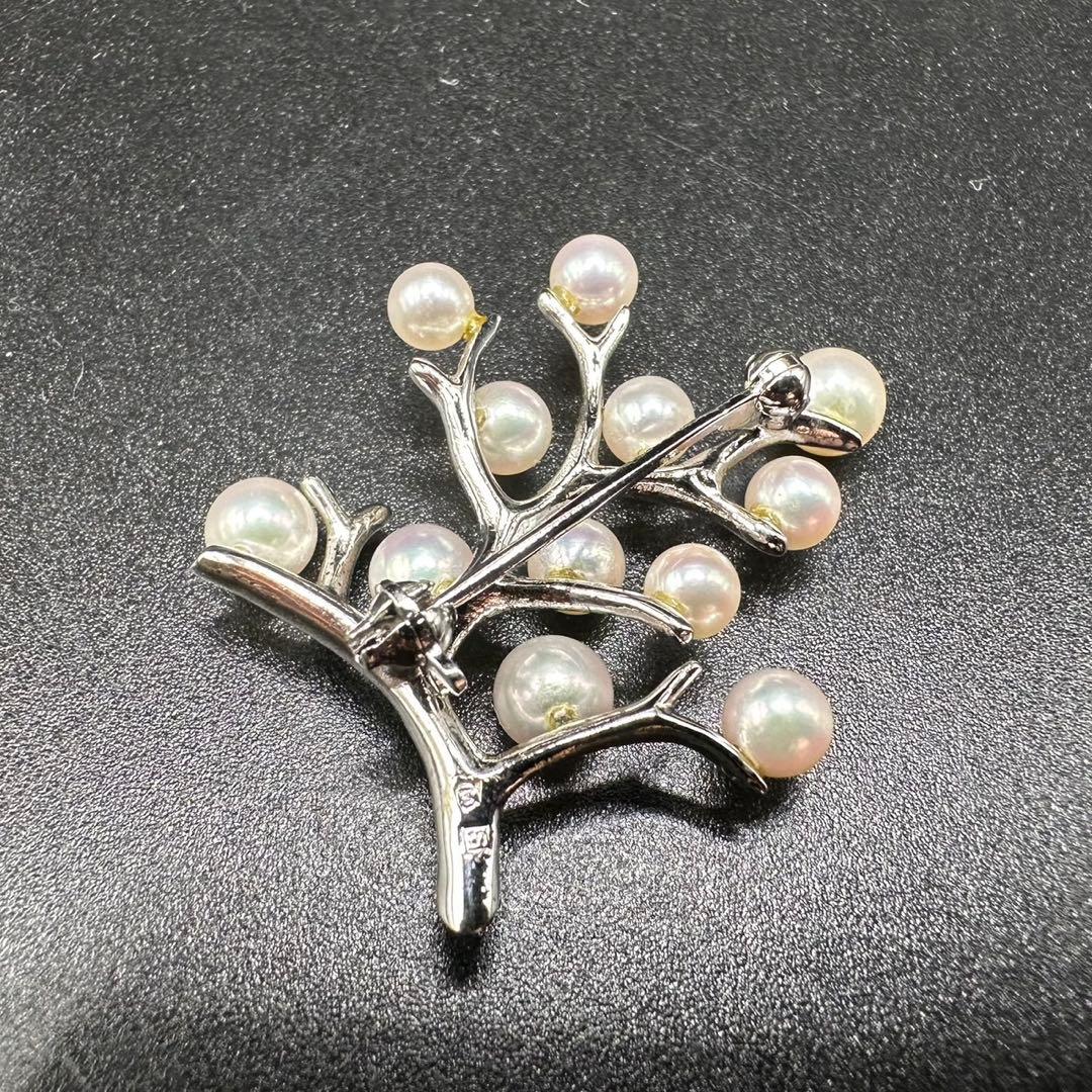 極美品✨　MIKIMOTO ミキモト　パール　ブローチ　幸福の木　希少　1351