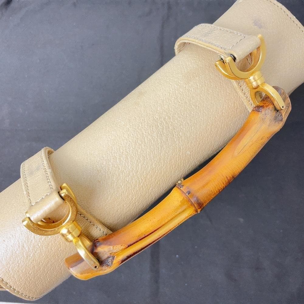 GUCCI バンブー レザー オールドグッチ ハンドバッグ ターンロック 金具