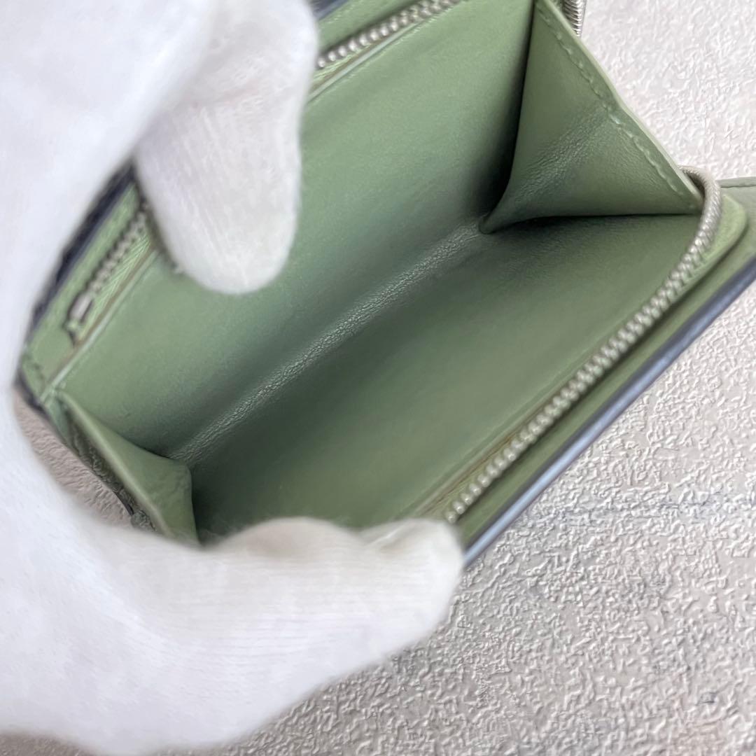 ✨極美品✨️LOEWE アナグラム コンパクト フラップウォレット ローズマリー