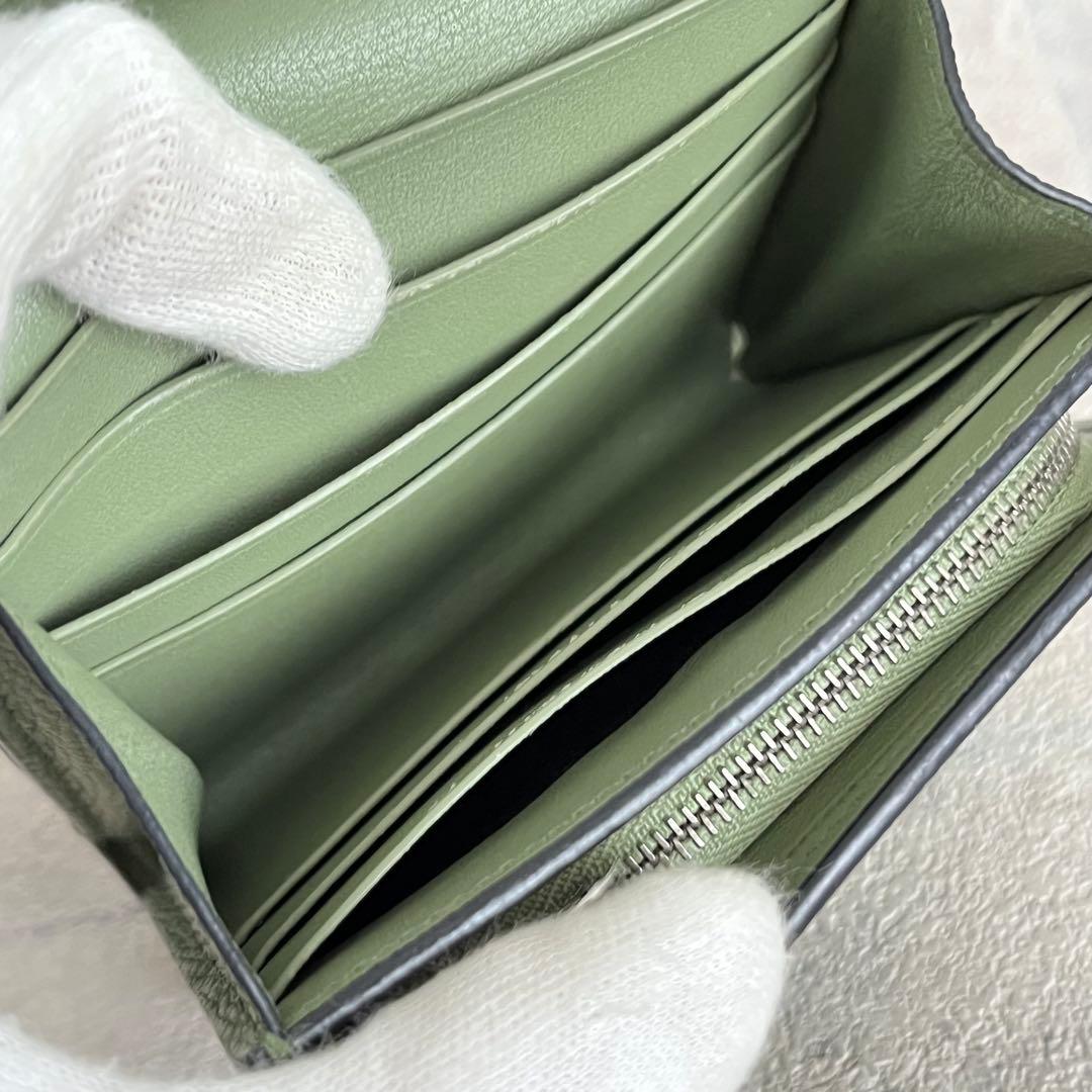 ✨極美品✨️LOEWE アナグラム コンパクト フラップウォレット ローズマリー