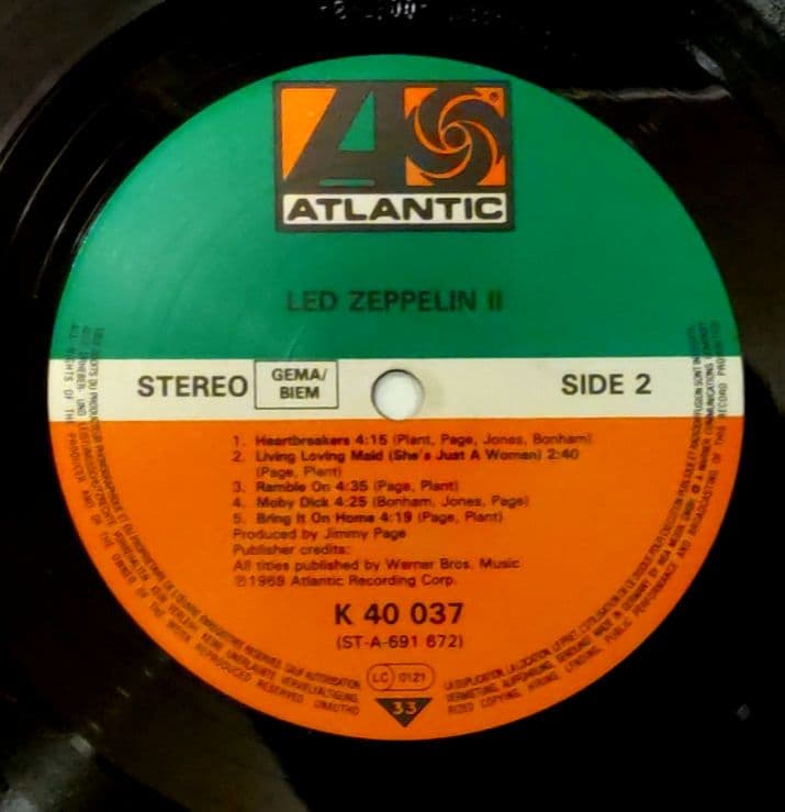 ☕【直筆サイン・鑑定文書付】レッドツェッペリン　Ⅱ　LPジャケット