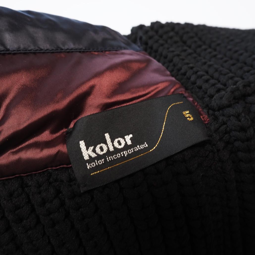 美品 kolor 2024SS 異素材ミックスニットベスト 再構築 カラー