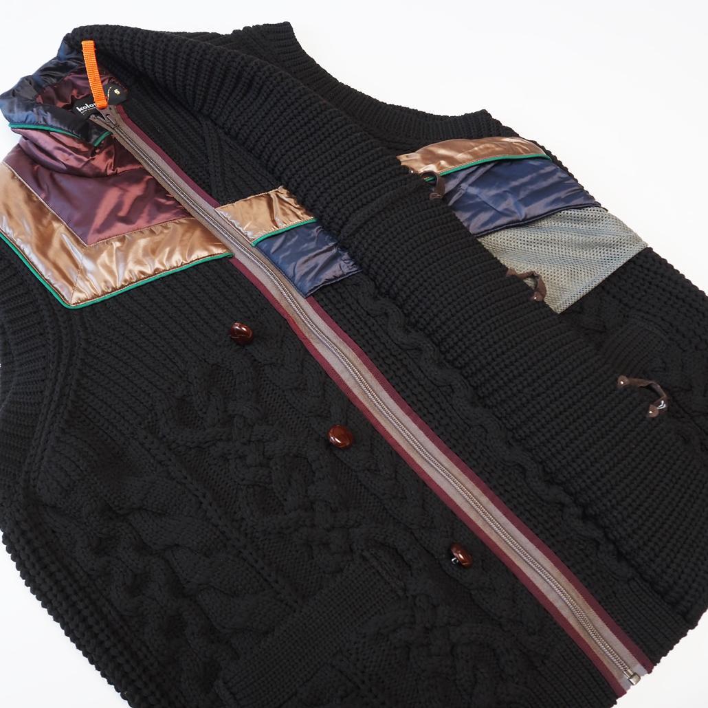 美品 kolor 2024SS 異素材ミックスニットベスト 再構築 カラー