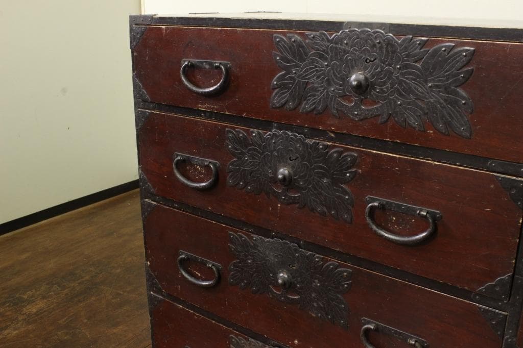 明治時代！最上地方の衣装箪笥 丸金具 時代箪笥/古民家/チェスト/収納/無垢材