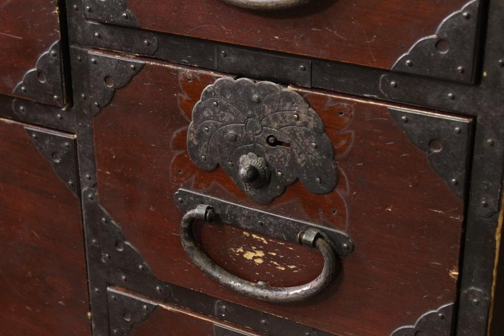 明治時代！最上地方の衣装箪笥 丸金具 時代箪笥/古民家/チェスト/収納/無垢材