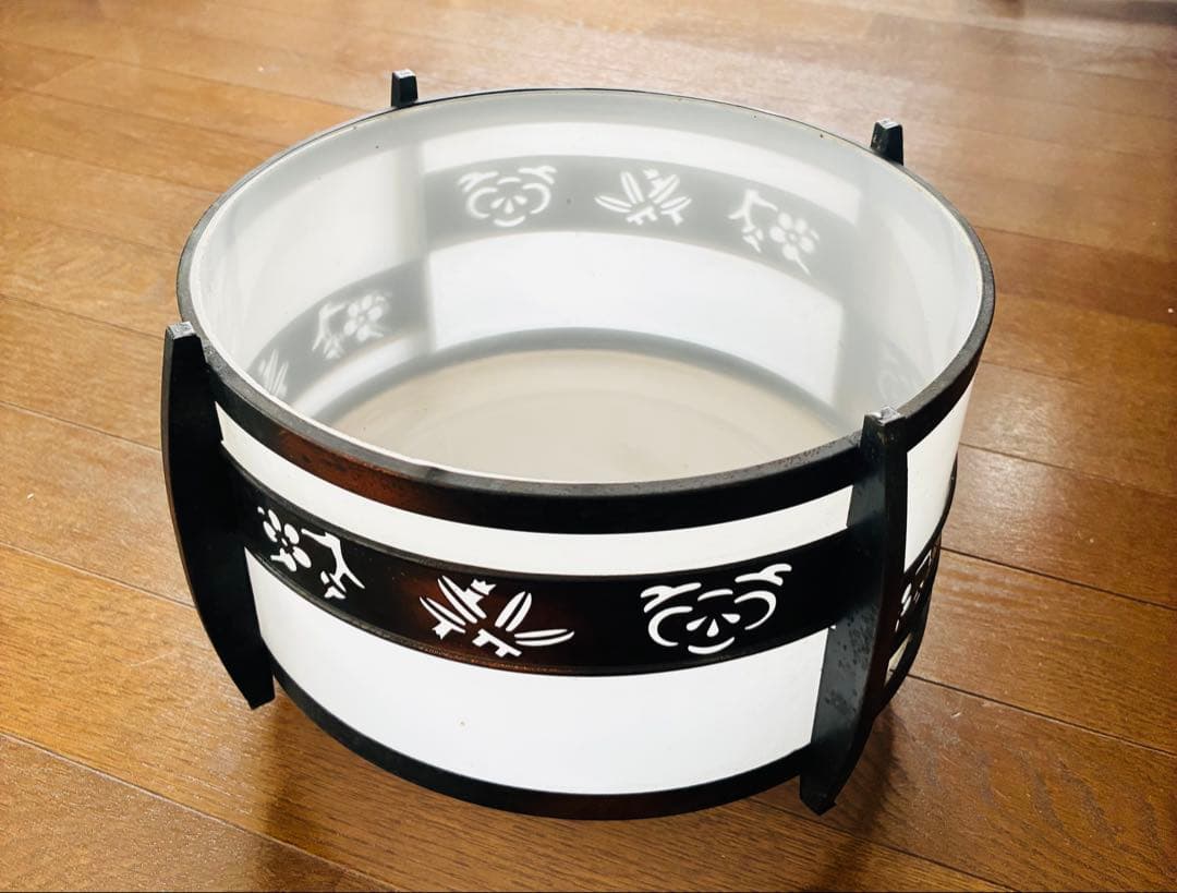 昭和レトロ　電気傘　松竹梅模様　アンティークランプ傘