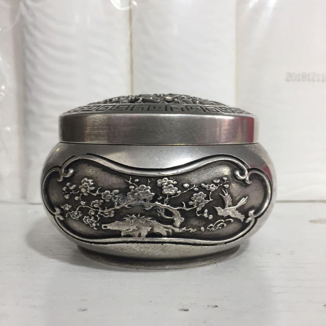 銅製 カササギ登梅香炉 薫る香炉 茶道香炉 香道具 装飾品 工芸品 置物