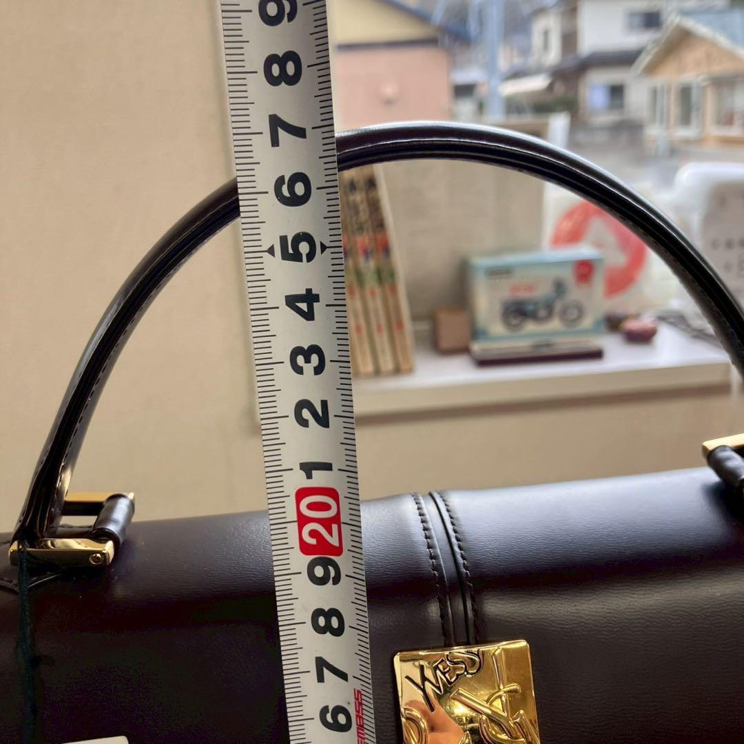 る*る様 未使用　イヴサンローラン　ロゴ金具　ダークブラウン　ハンドバッグ　長期