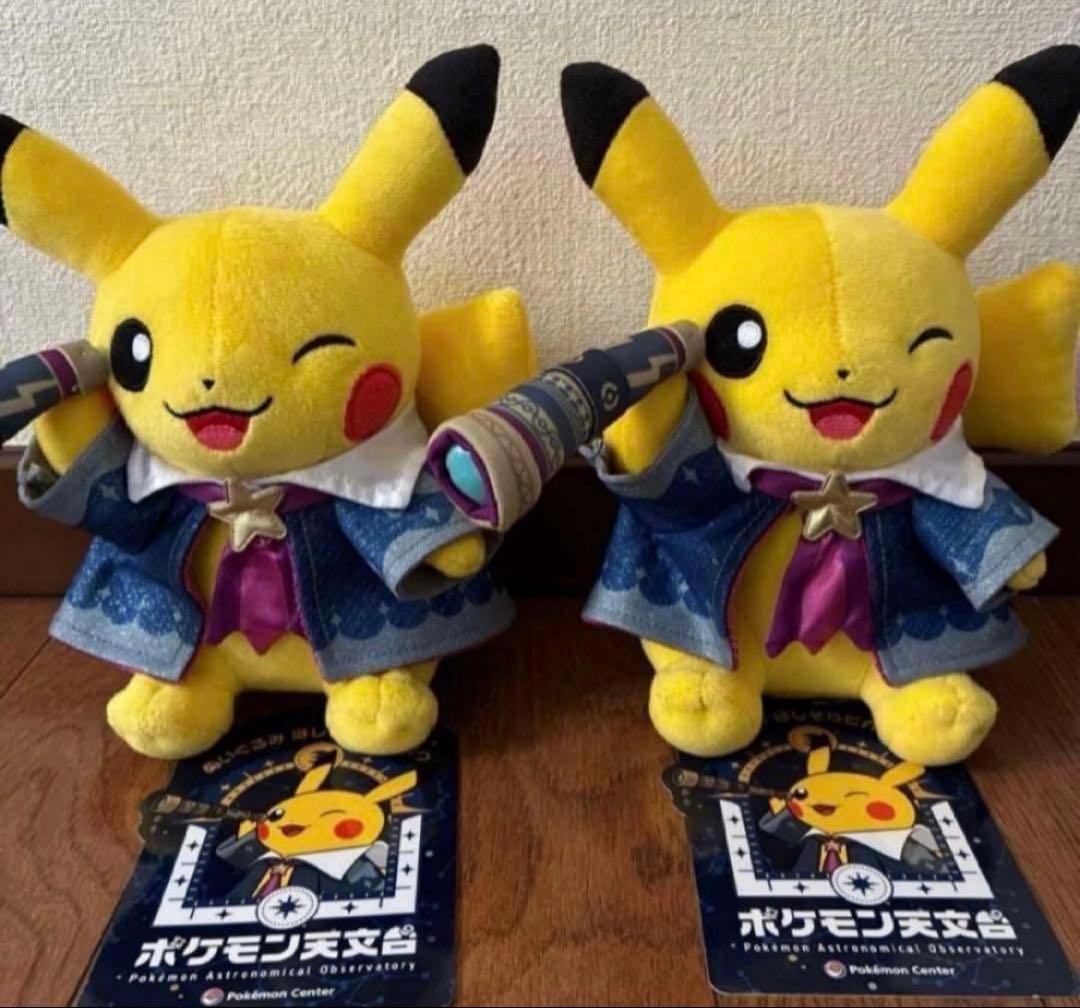 ポケモン 天文台　ほしぞら ピカチュウ　ぬいぐるみ　観測ノート　カード　各2点