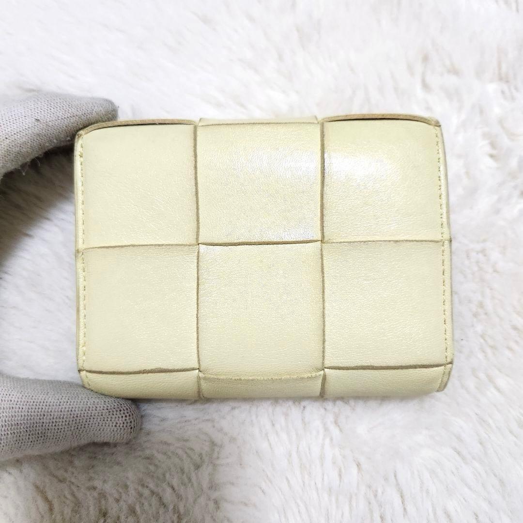 ✨美品　RFID搭載✨ボッテガ　三つ折り　カセット　パステルカラー　イエロー
