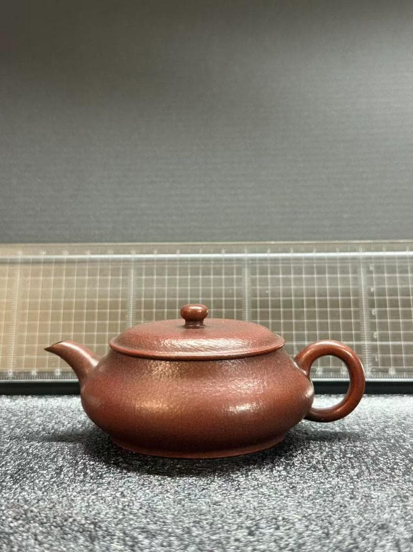 【孟臣 底款 刻漢詩 山中一勺人】紫砂壷 朱泥 段泥 煎茶道具 急須 単孔口