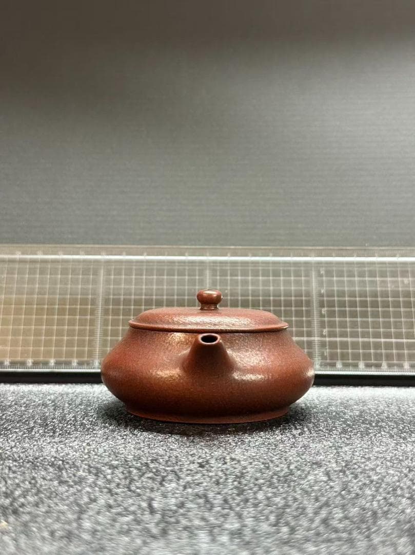 【孟臣 底款 刻漢詩 山中一勺人】紫砂壷 朱泥 段泥 煎茶道具 急須 単孔口