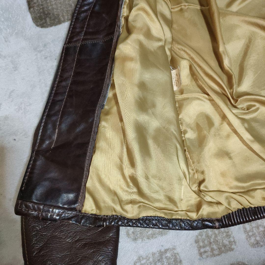 レアモデルSchottシングルライダースヴィンテージ濃茶３６　ダメなら交換も可！