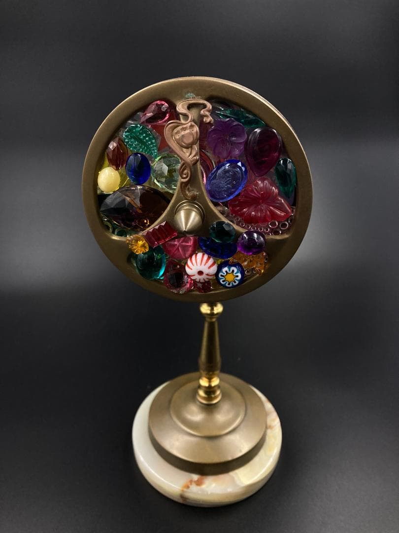 特価　万華鏡　カレイドスコープ　真鍮　大理石　オニキス　27cm