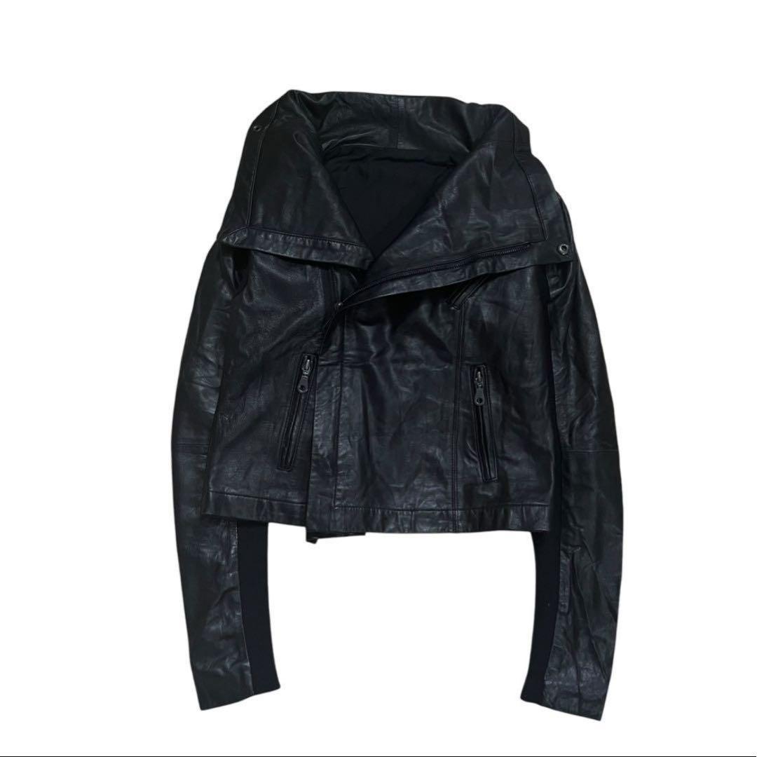 【激レア品】00s Y2K スーパー ハイネック モード レザージャケット