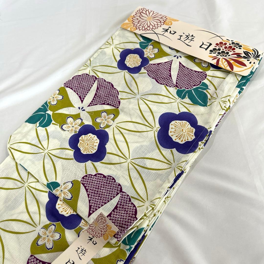 浴衣ラスト1点【未使用品】✭和遊日✭《綿麻》TL サイズ✭着物丈 170 裄70