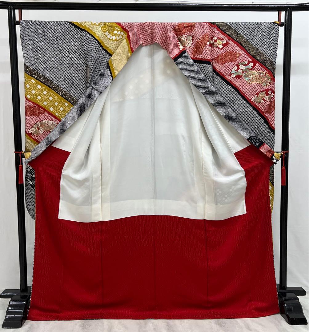 豪華総絞り　本加工　振り袖　フルセット　長襦袢　金彩　刺繍　成人式　振袖　596