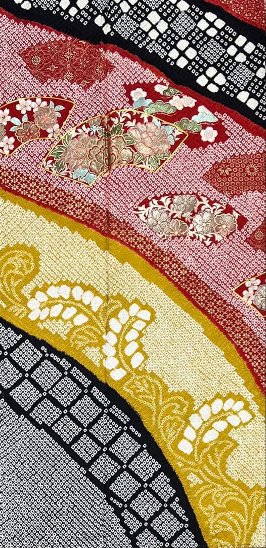 豪華総絞り　本加工　振り袖　フルセット　長襦袢　金彩　刺繍　成人式　振袖　596