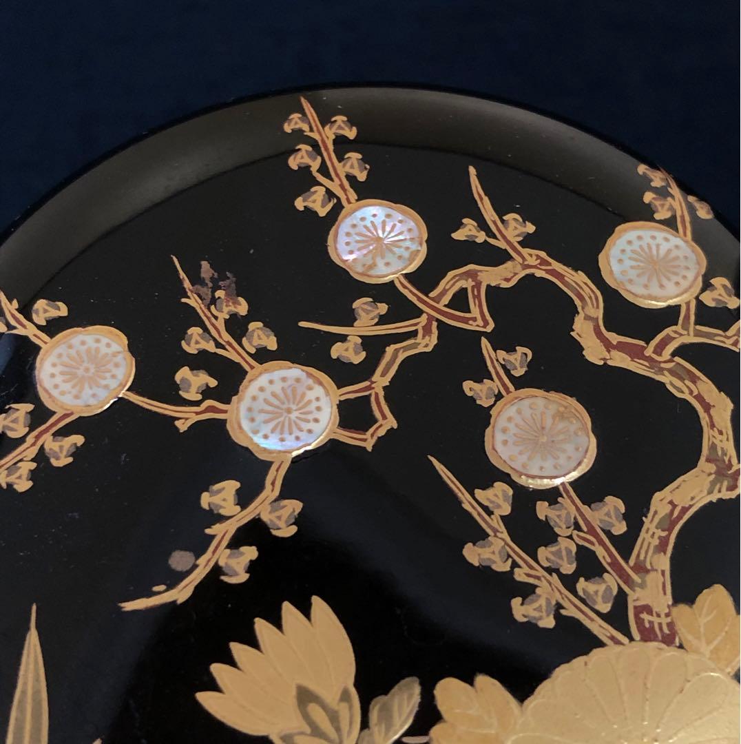 ‼️割引《R》茶道具 四君子蒔絵 螺鈿 棗 奥津一心斎作 共箱　250805F4