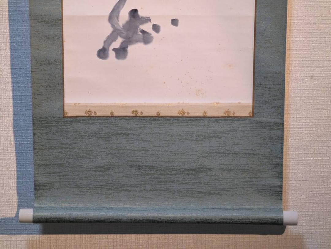 【真作】掛軸　豪放墨蹟　気迫ある大書作品　禅味ある揮毫　共箱入　U107