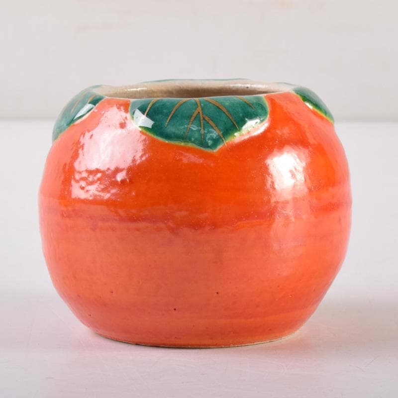 茶道具　竹中洸祥作　柿蓋置　共布共箱　V　7980