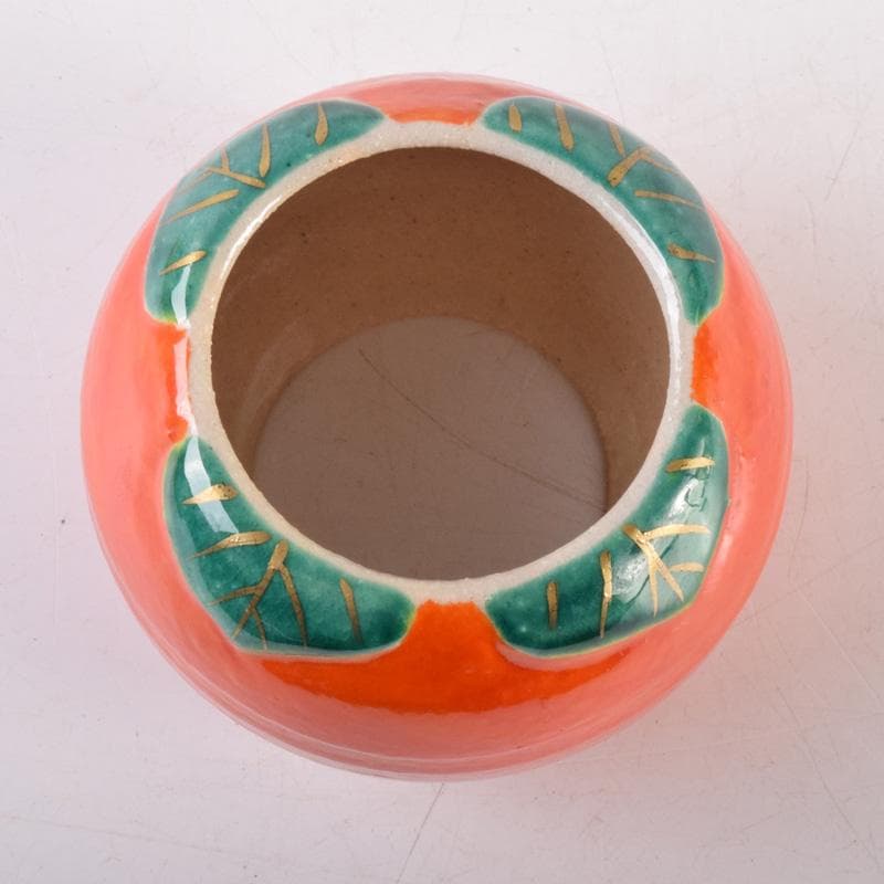 茶道具　竹中洸祥作　柿蓋置　共布共箱　V　7980