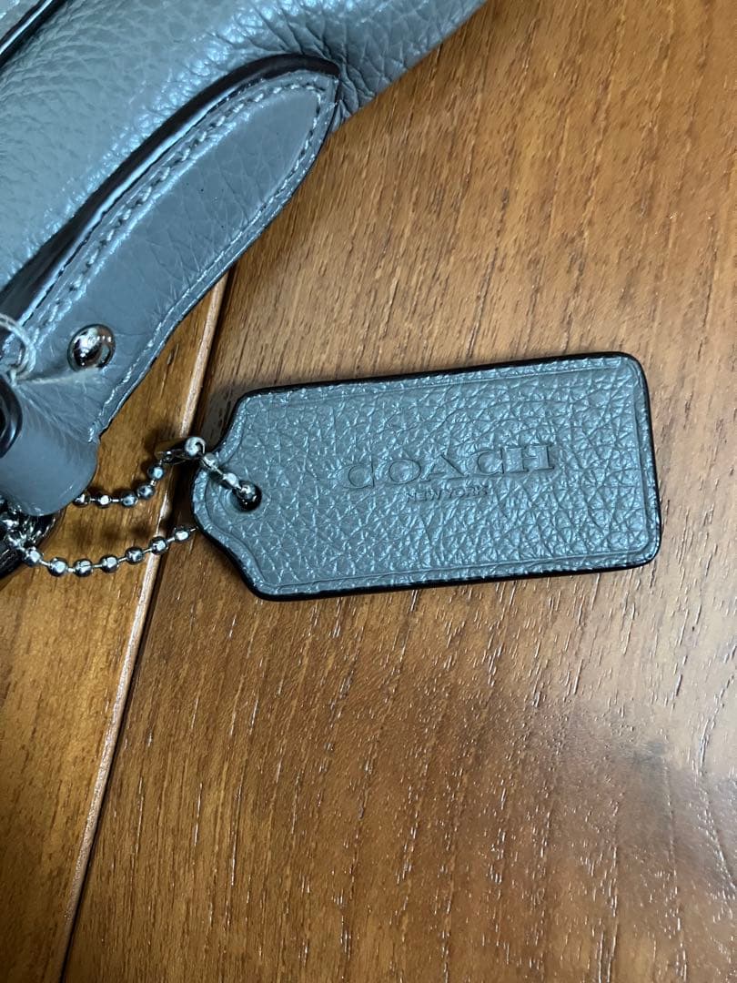 coachグレー レザー2wayショルダーバッグ