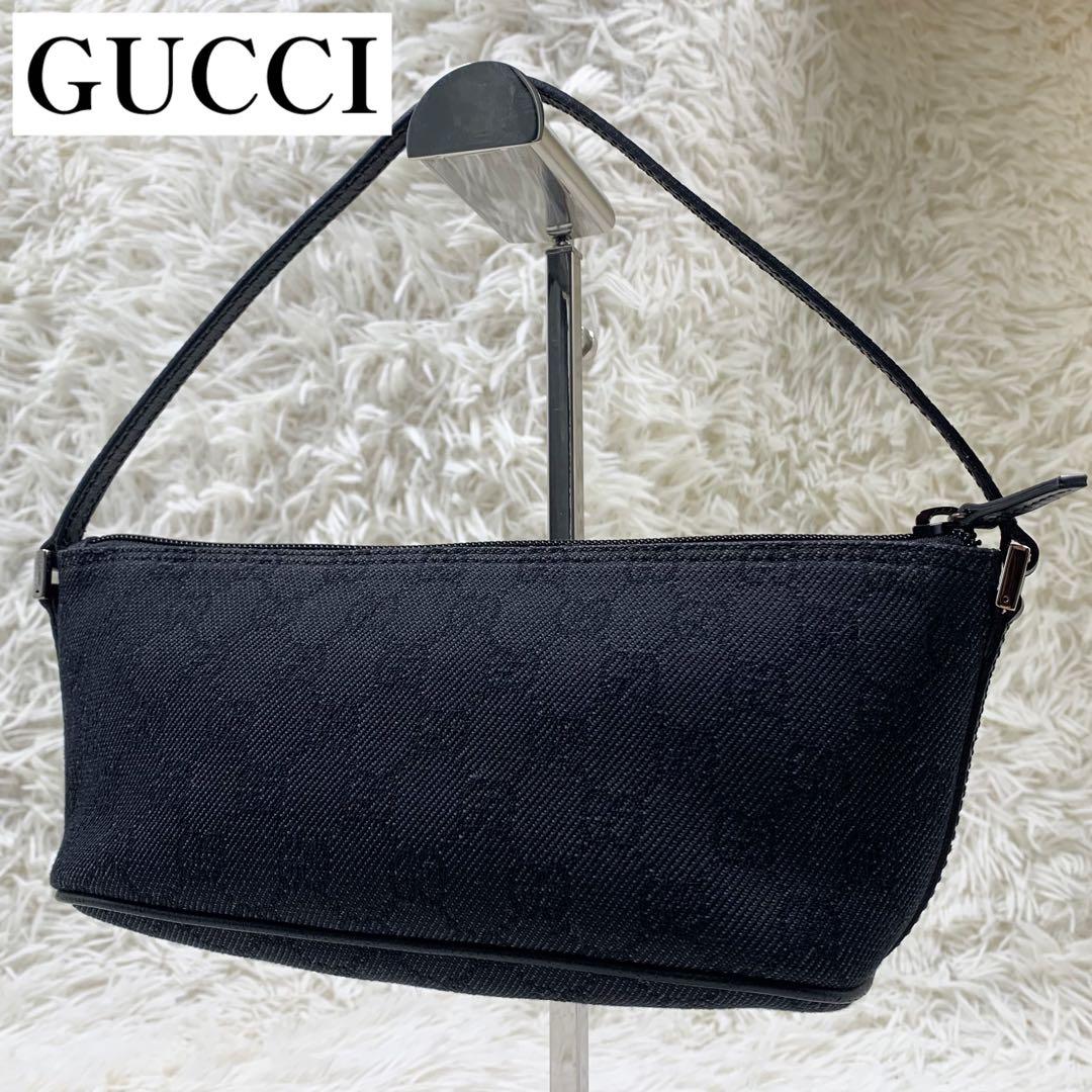 【✨極美品✨】 グッチ アクセサリーポーチ GGキャンバス ブラック