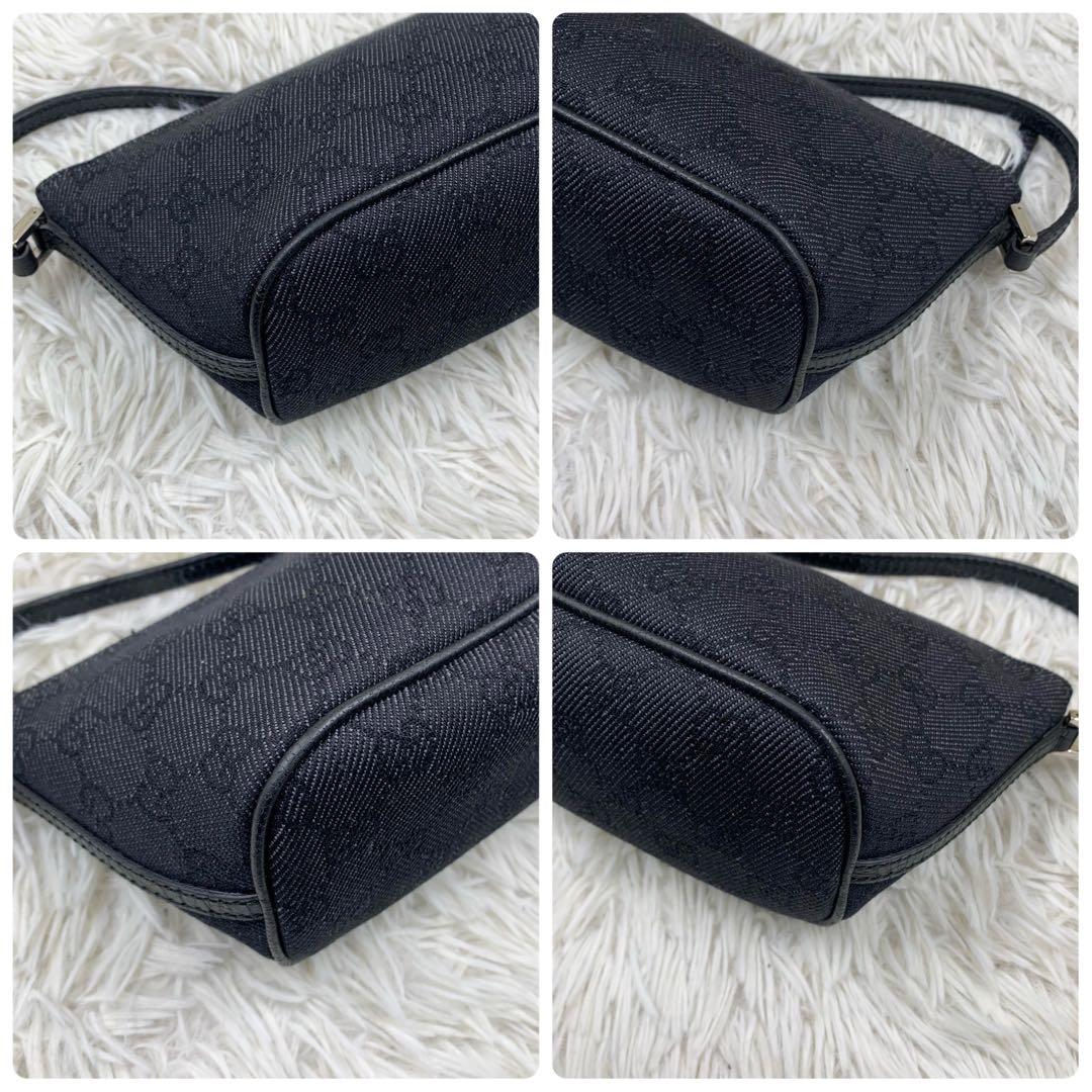 【✨極美品✨】 グッチ アクセサリーポーチ GGキャンバス ブラック