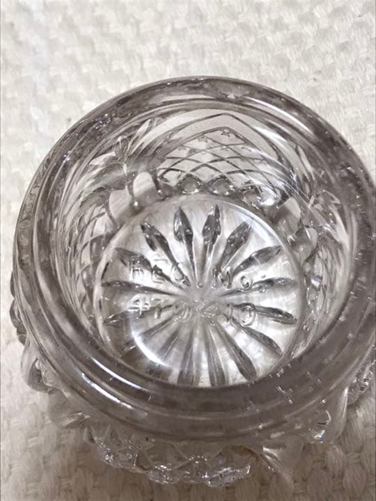 小物入れ　アンティーク　ガラス　英国　イギリス　ホールマーク　銀　シルバー