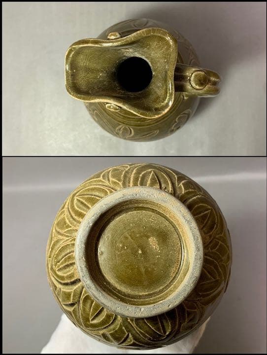 中国 緑釉水注　f9210312