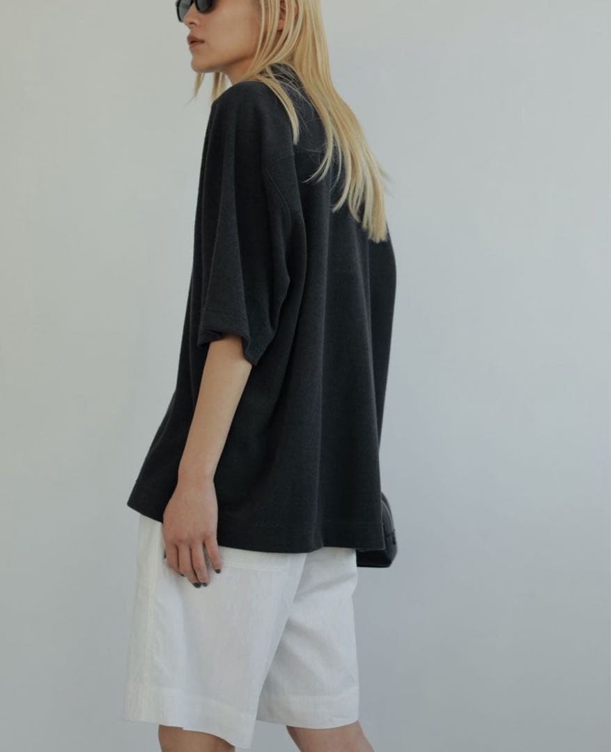 即完売　アンヌーク　Pile Polo Tops チャコールグレー